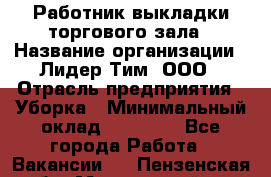 Работник выкладки торгового зала › Название организации ­ Лидер Тим, ООО › Отрасль предприятия ­ Уборка › Минимальный оклад ­ 28 050 - Все города Работа » Вакансии   . Пензенская обл.,Мокшанский р-н